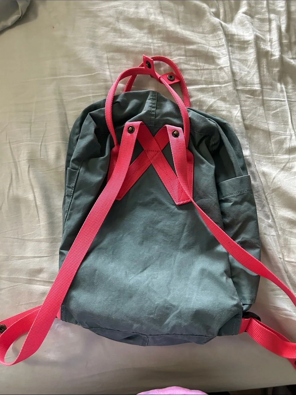 Fjallraven Kånken Backpack in Teal with Pink Accents